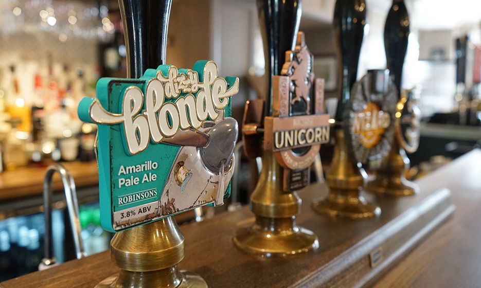 A picture of our award-winning cask ales at The Mulberry Pub